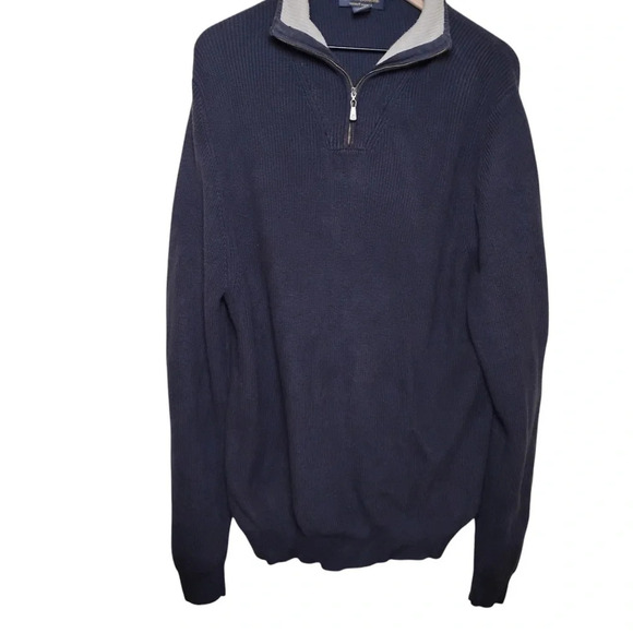 Brooks Brothers Blue Quarter Zip Sweater, Extra Large - Picture 1 of 10